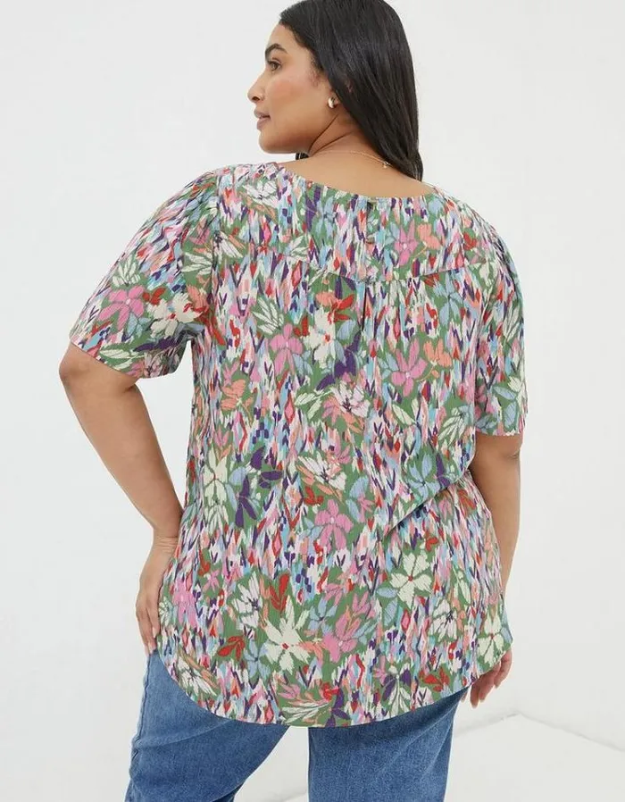 Women FatFace Vacation Shop Lyndy Expressive Floral Blouse Light Green