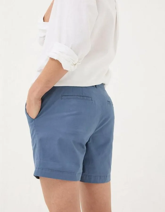 Women FatFace Vacation Shop Padstow Chino Shorts Chambray Blue