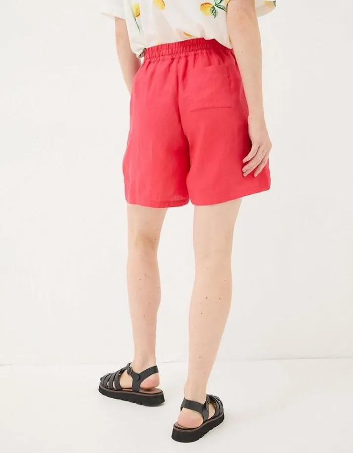 Women FatFace Vacation Shop Tenby Linen Shorts Tomato Red