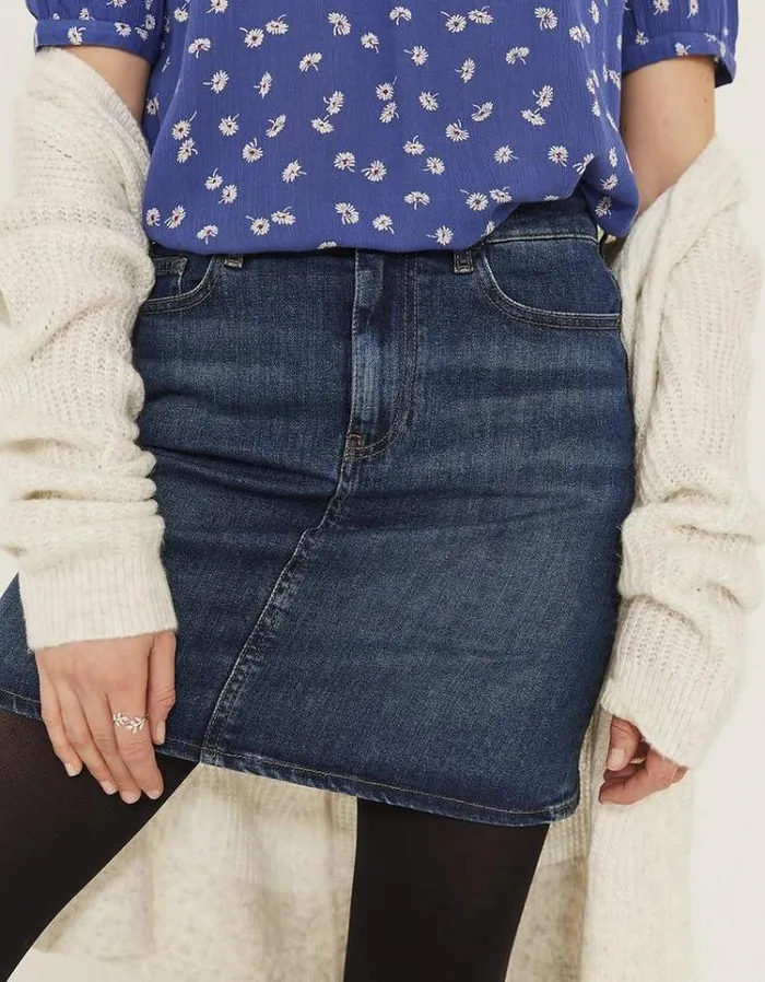 Women FatFace Women039s Sale Hope Stretch Denim Skirt Mid Wash