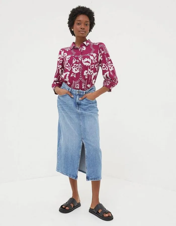 Women FatFace Women039s Sale Sadie Wallpaper Shirt Purple