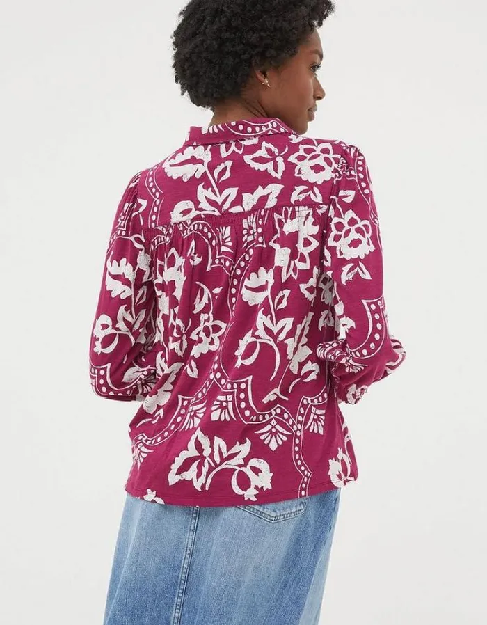 Women FatFace Women039s Sale Sadie Wallpaper Shirt Purple