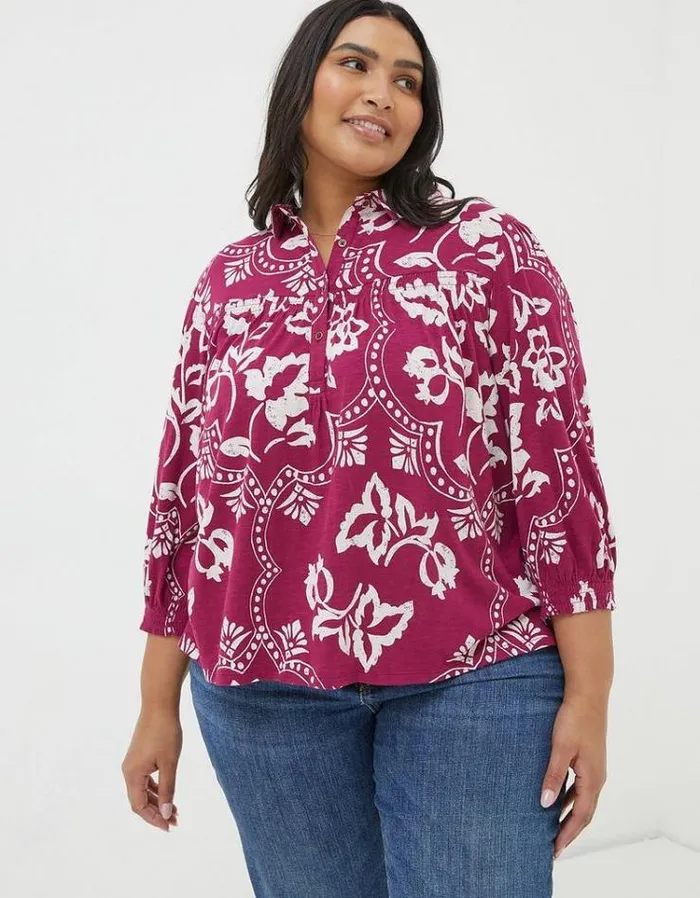 Women FatFace Women039s Sale Sadie Wallpaper Shirt Purple