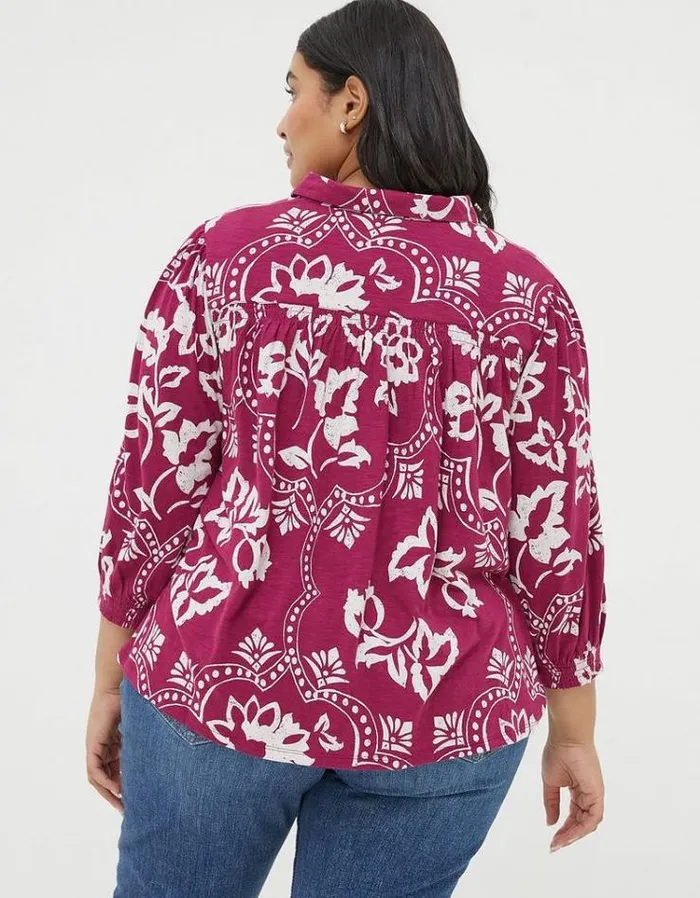 Women FatFace Women039s Sale Sadie Wallpaper Shirt Purple