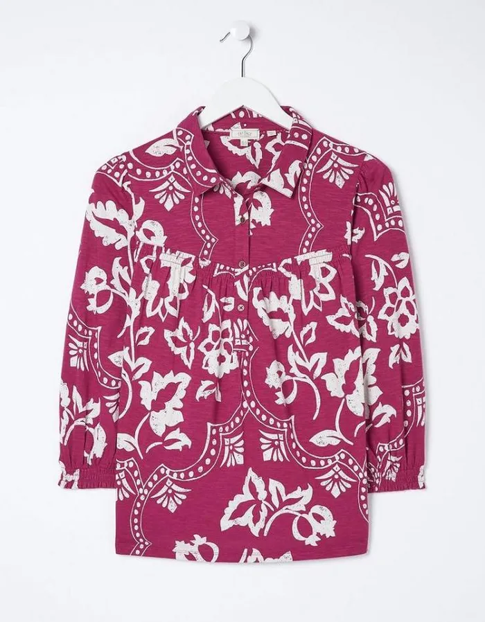 Women FatFace Women039s Sale Sadie Wallpaper Shirt Purple