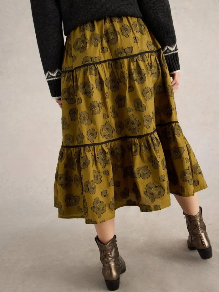 Women Fawn Jacquard Skirt Green Multi White Stuff Skirts