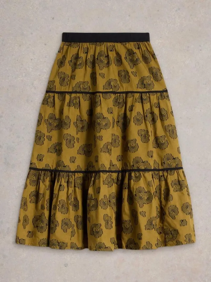 Women Fawn Jacquard Skirt Green Multi White Stuff Skirts