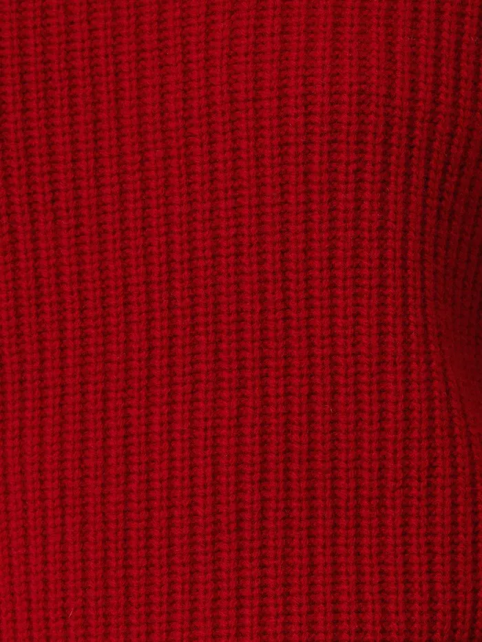 Women Fishermans Rib Crew Jumper Red Jigsaw Knitwear and Cashmere
