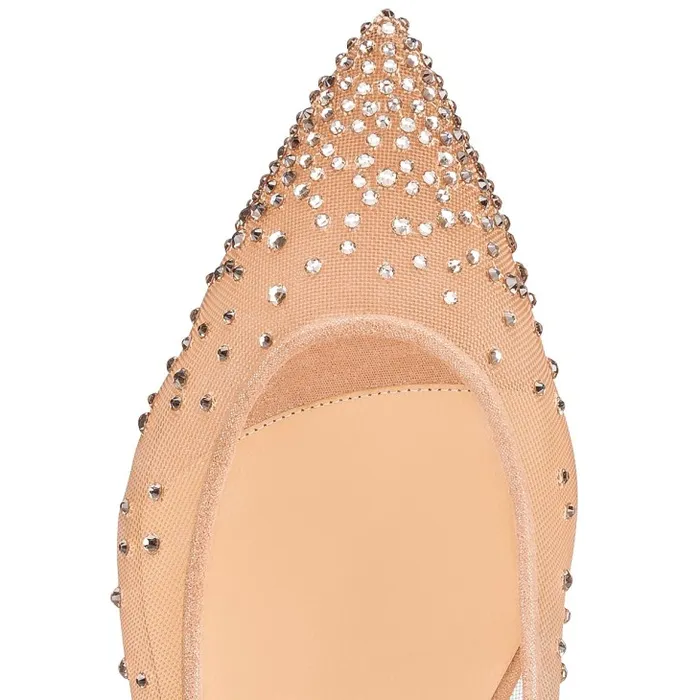 Women Follies Strass Ballerinas 8211 Mesh And Suede 8211 Light Silk Christian Louboutin Flats and Loafers