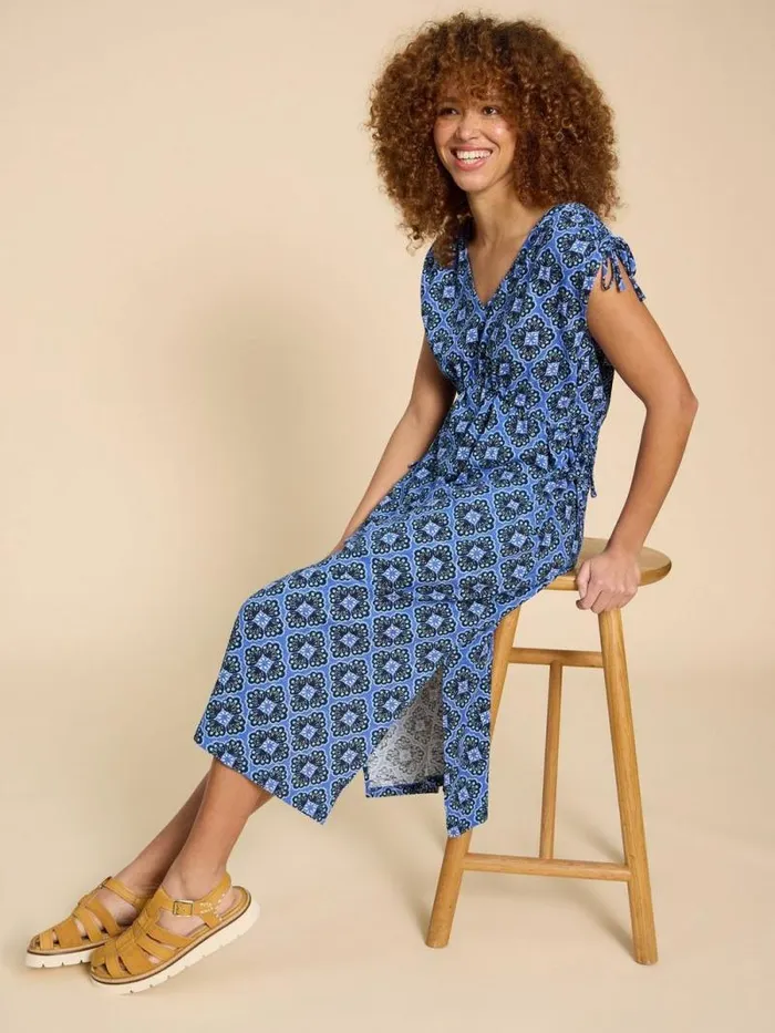 Women Freya Jersey Beach Dress Blue Print White Stuff Dresses Women Freya Jersey Beach Dress Blue Print White Stuff Dresses