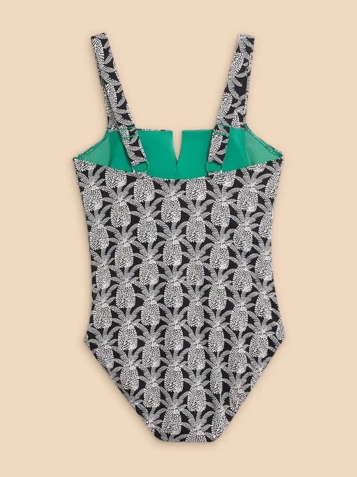 Women Gabrielle Control Swimsuit Black Print White Stuff Swimwear
