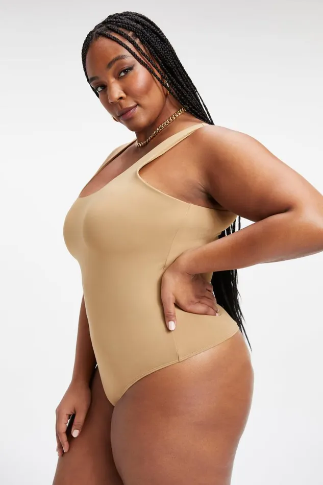 Women GOOD AMERICAN Bodysuits SCUBA MODERN TANKBODYSUIT Pecan001