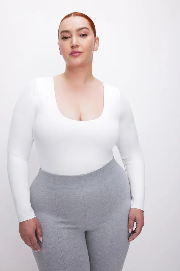 Women GOOD AMERICAN Bodysuits SCUBA SCOOP NECKBODYSUIT White001