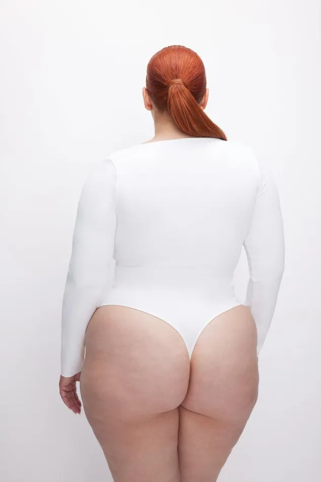 Women GOOD AMERICAN Bodysuits SCUBA SCOOP NECKBODYSUIT White001
