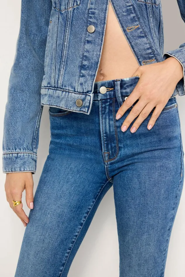 Women GOOD AMERICAN Jeans ALWAYS FITS GOOD LEGS CROPPED MINI BOOTJEANS Indigo696