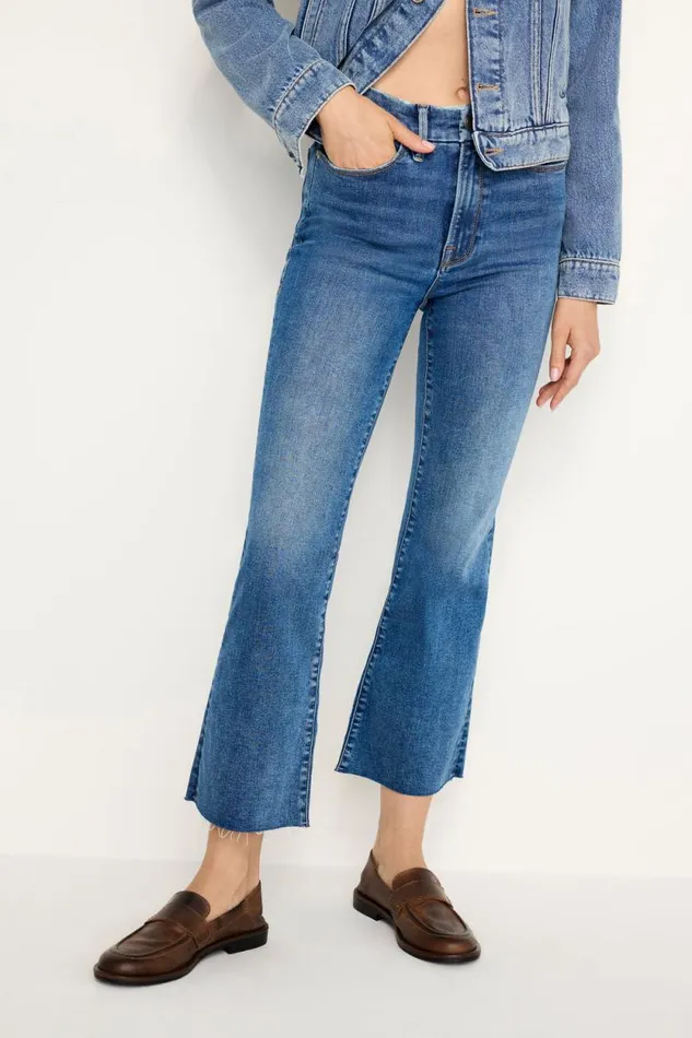 Women GOOD AMERICAN Jeans ALWAYS FITS GOOD LEGS CROPPED MINI BOOTJEANS Indigo696