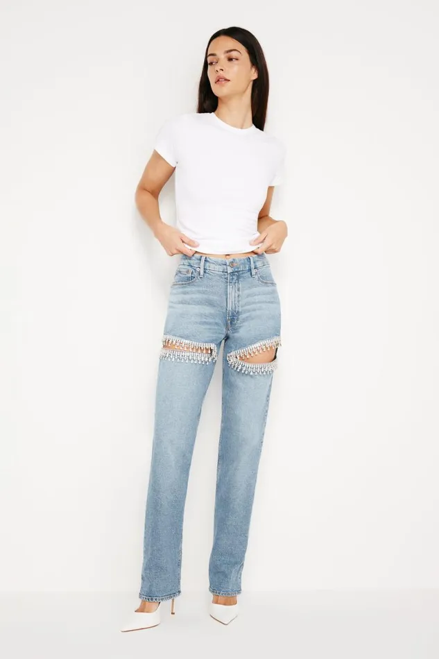 Women GOOD AMERICAN Jeans GOOD ICON STRAIGHT DIAMONDJEANS Indigo357