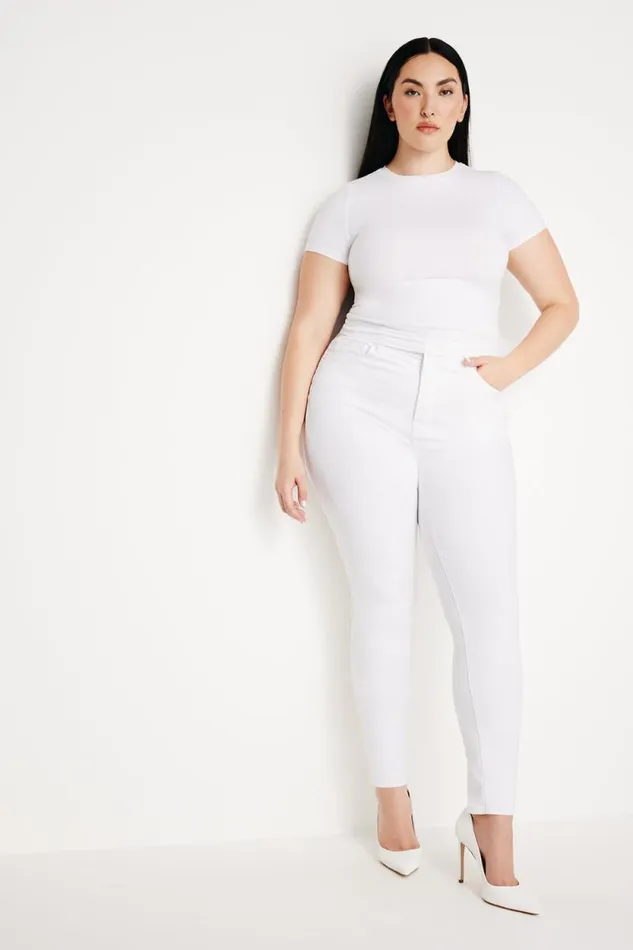 Women GOOD AMERICAN Jeans GOOD LEGS SKINNYJEANS White001