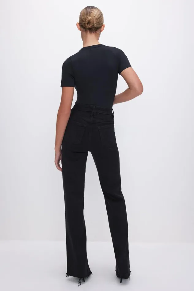 Women GOOD AMERICAN Jeans SOFTTECH GOOD BOY STRAIGHTJEANS Black318