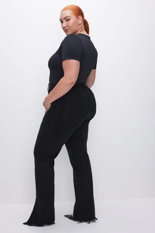 Women GOOD AMERICAN Jeans SOFTTECH GOOD BOY STRAIGHTJEANS Black318