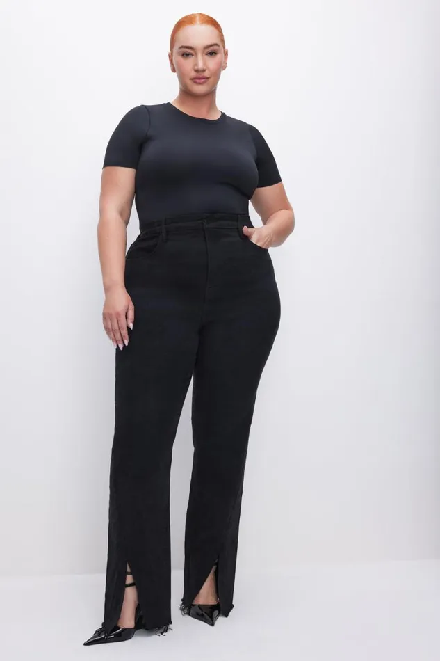 Women GOOD AMERICAN Jeans SOFTTECH GOOD BOY STRAIGHTJEANS Black318