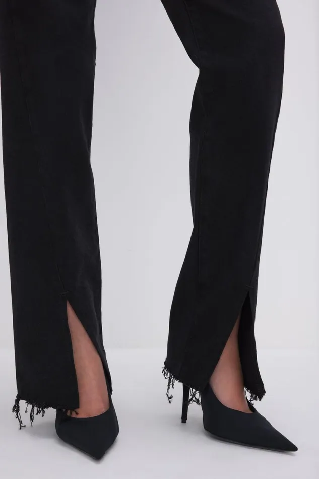 Women GOOD AMERICAN Jeans SOFTTECH GOOD BOY STRAIGHTJEANS Black318