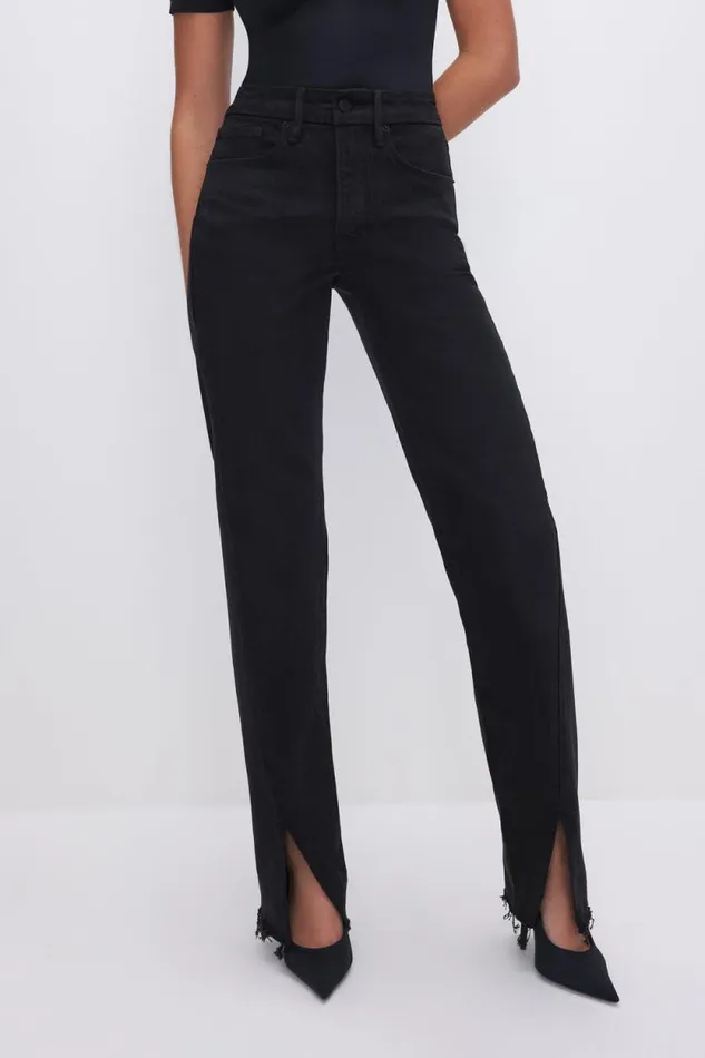 Women GOOD AMERICAN Jeans SOFTTECH GOOD BOY STRAIGHTJEANS Black318
