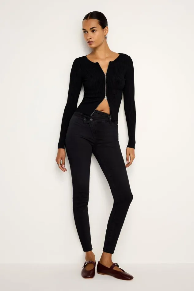 Women GOOD AMERICAN Jeans SOFTTECH GOOD LEGS SKINNY CROPPEDJEANS Black337