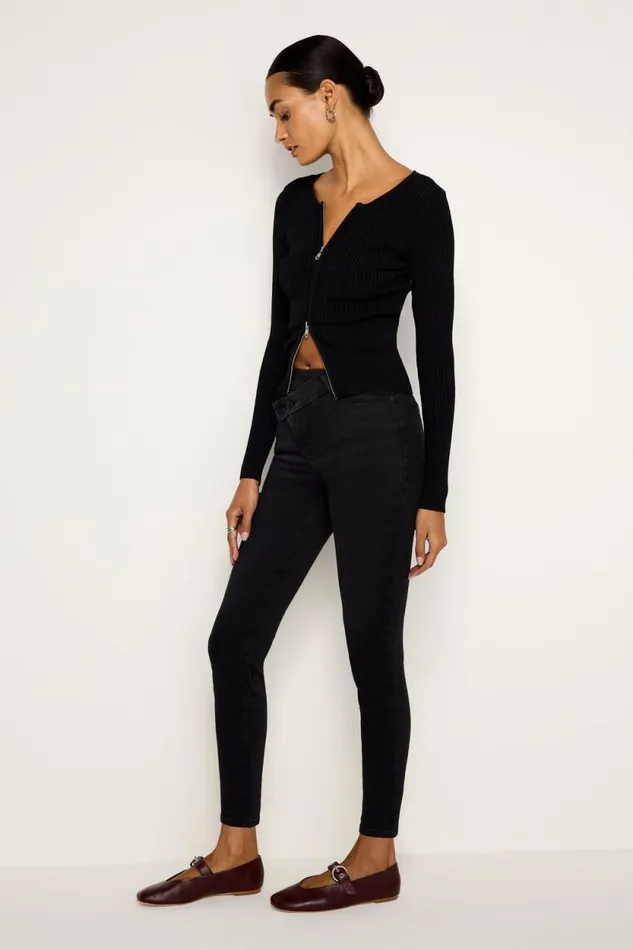 Women GOOD AMERICAN Jeans SOFTTECH GOOD LEGS SKINNY CROPPEDJEANS Black337