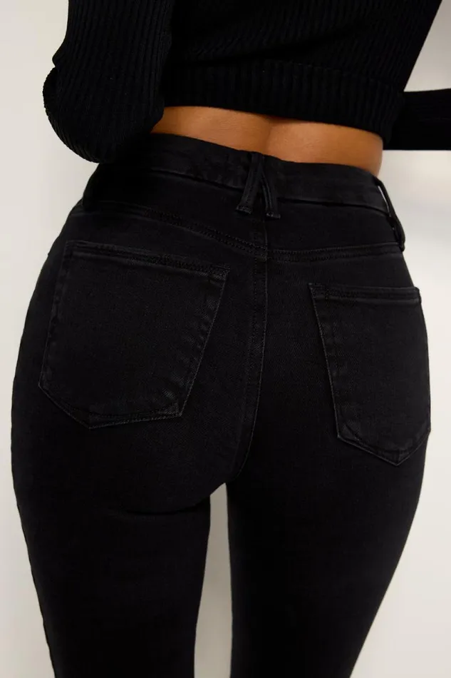 Women GOOD AMERICAN Jeans SOFTTECH GOOD LEGS SKINNY CROPPEDJEANS Black337