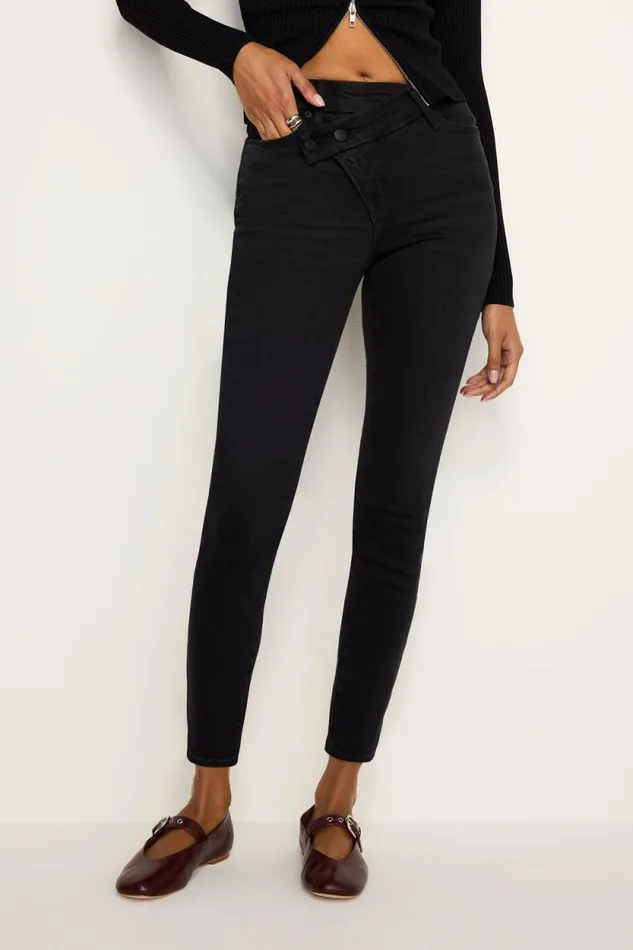Women GOOD AMERICAN Jeans SOFTTECH GOOD LEGS SKINNY CROPPEDJEANS Black337