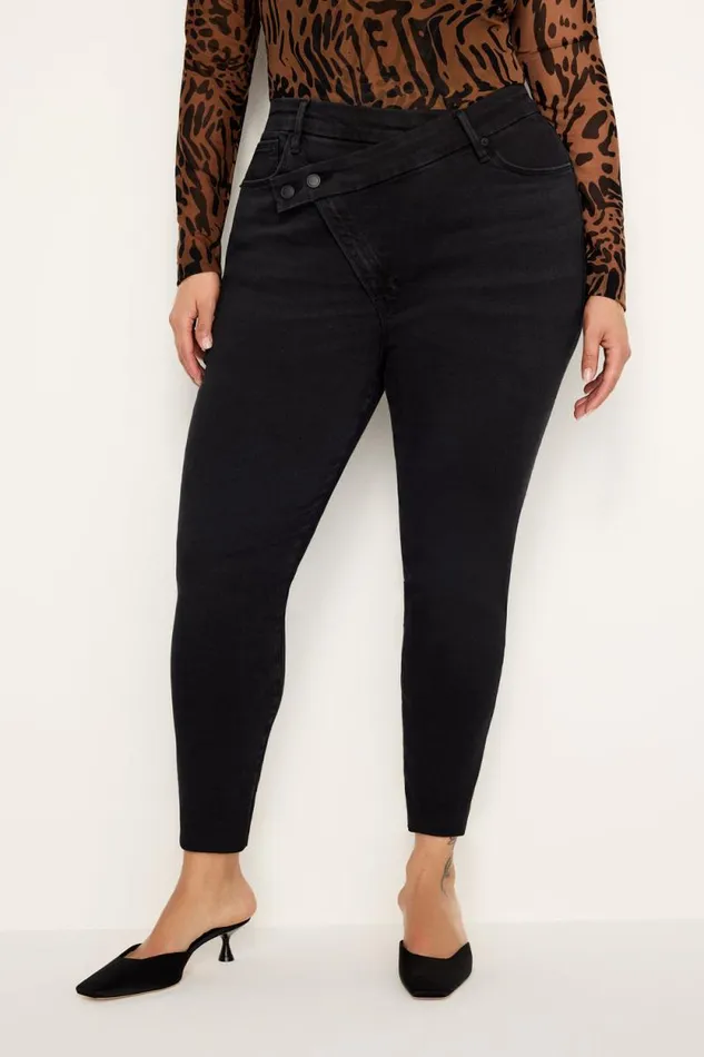 Women GOOD AMERICAN Jeans SOFTTECH GOOD LEGS SKINNY CROPPEDJEANS Black337