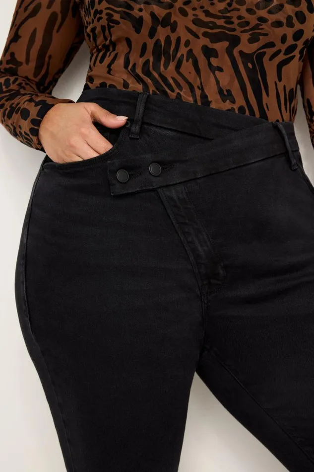 Women GOOD AMERICAN Jeans SOFTTECH GOOD LEGS SKINNY CROPPEDJEANS Black337