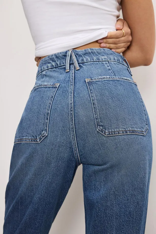 Women GOOD AMERICAN Jeans THE WEEKENDER CARPENTERJEANS Indigo747