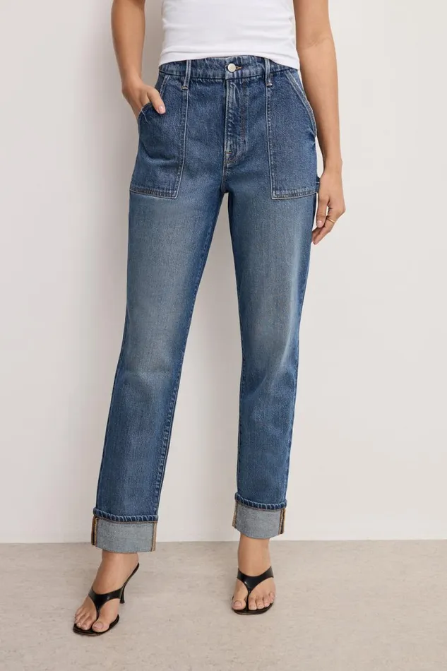 Women GOOD AMERICAN Jeans THE WEEKENDER CARPENTERJEANS Indigo747