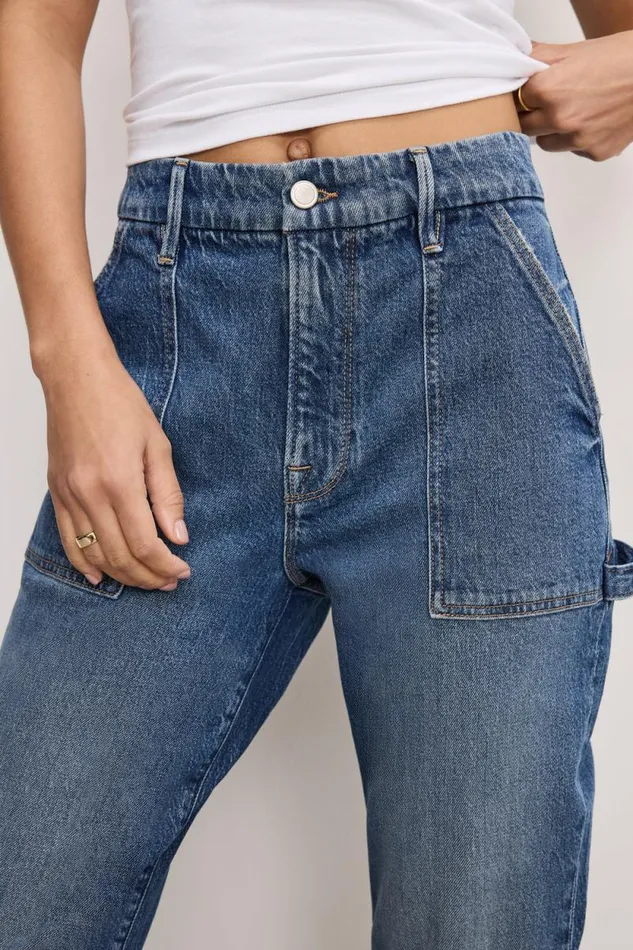 Women GOOD AMERICAN Jeans THE WEEKENDER CARPENTERJEANS Indigo747