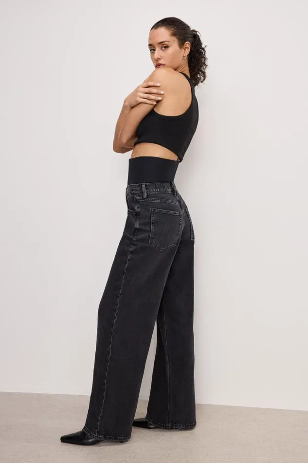 Women GOOD AMERICAN Jeans WIDE LEG SOLUTIONJEANS Black377