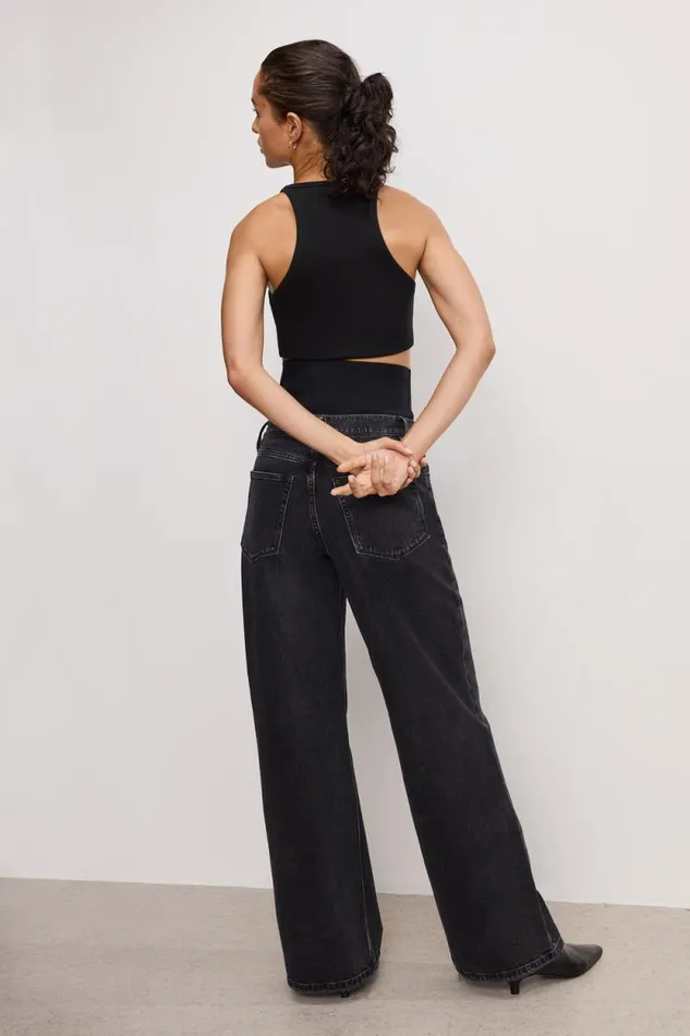 Women GOOD AMERICAN Jeans WIDE LEG SOLUTIONJEANS Black377