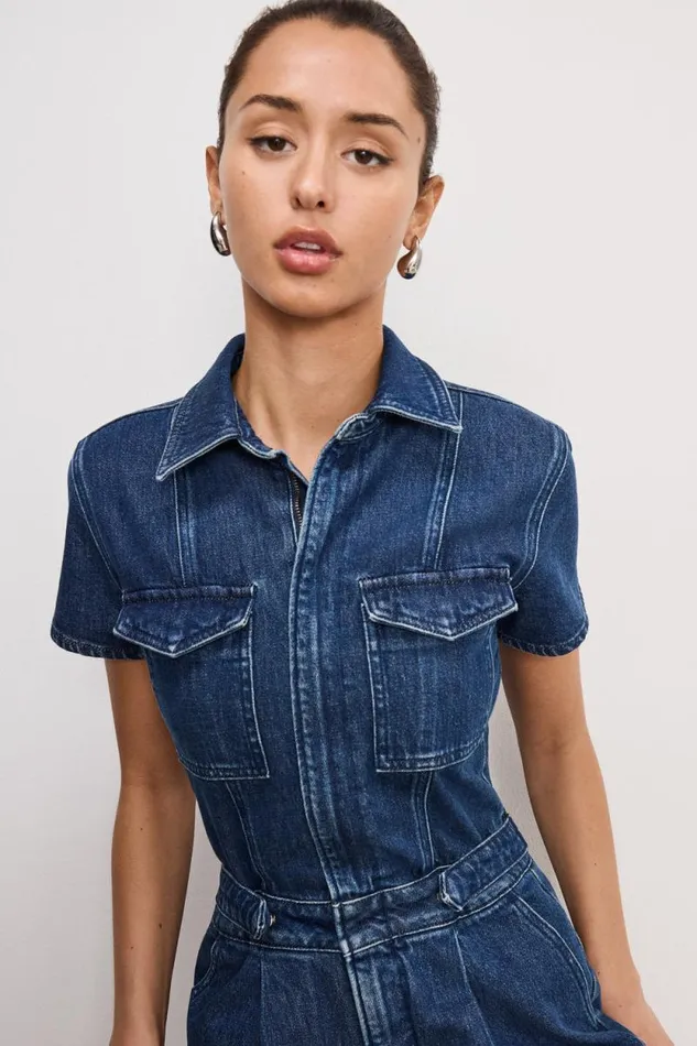 Women GOOD AMERICAN Jumpsuits FIT FOR SUCCESS PLEATED WIDELEG Indigo724 Women GOOD AMERICAN Jumpsuits FIT FOR SUCCESS PLEATED WIDELEG Indigo724