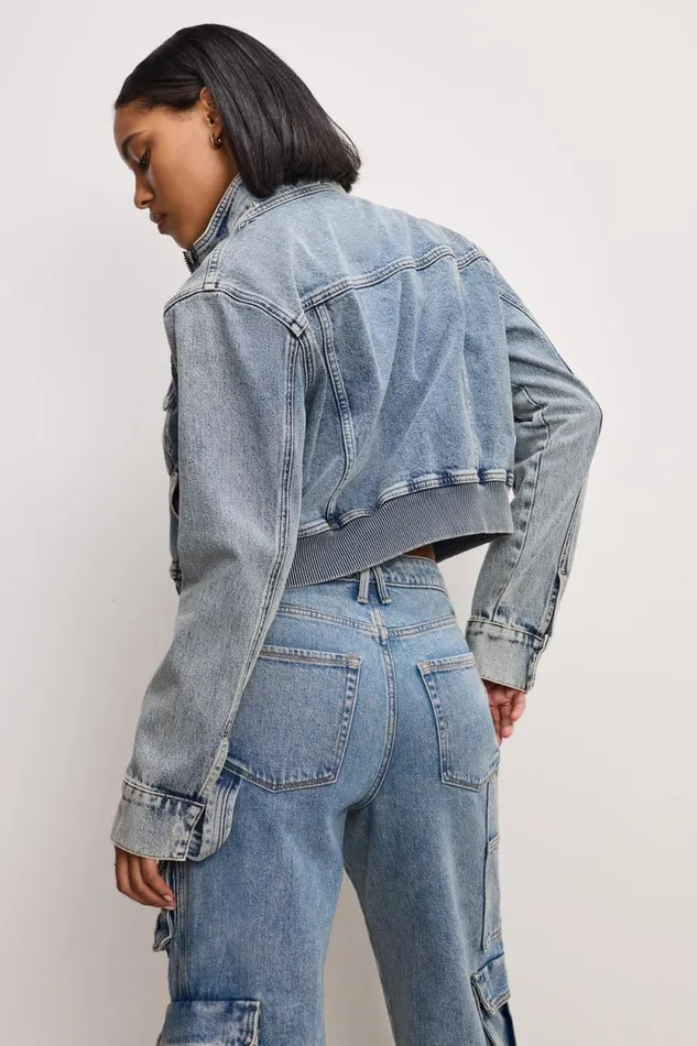 Women GOOD AMERICAN Outerwear DENIM TRUCKERJACKET Indigo762