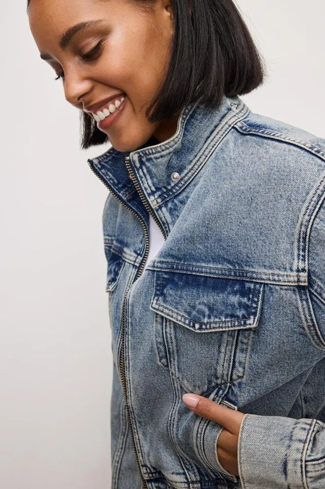 Women GOOD AMERICAN Outerwear DENIM TRUCKERJACKET Indigo762