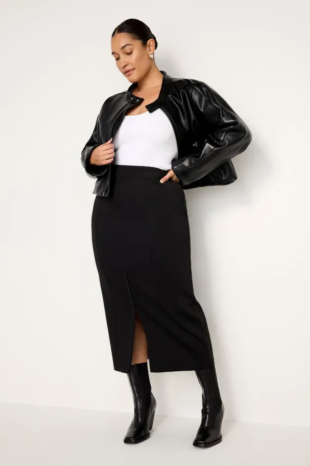 Women GOOD AMERICAN Outerwear FAUX LEATHER MOTOJACKET Black001