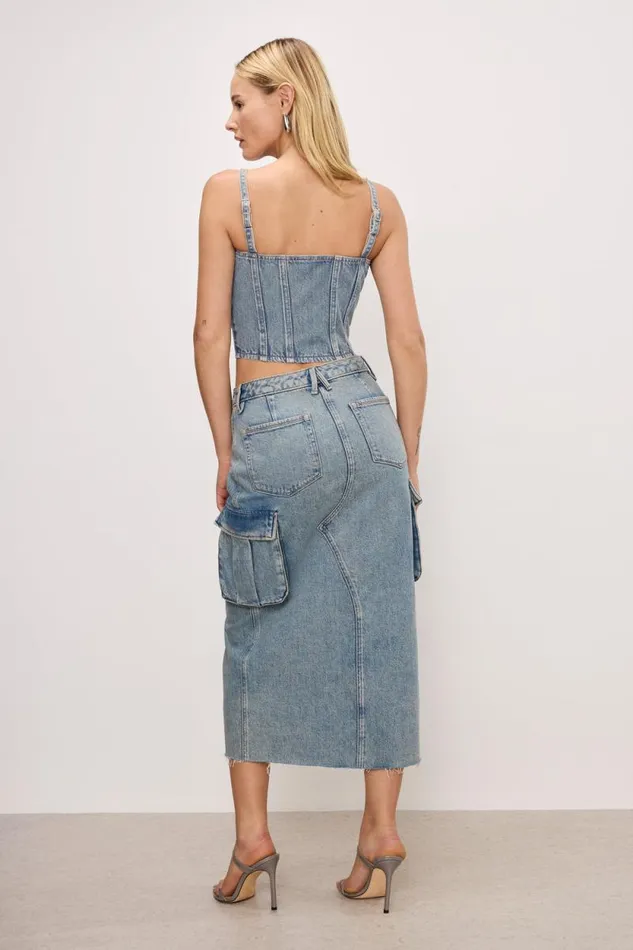 Women GOOD AMERICAN Shorts and Skirts DENIM CARGOSKIRT Indigo762 Women GOOD AMERICAN Shorts and Skirts DENIM CARGOSKIRT Indigo762