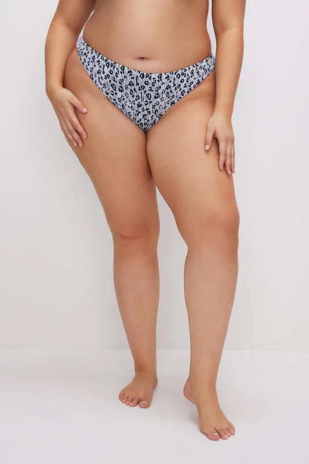 Women GOOD AMERICAN Swim ALWAYS FITS CHEEKY BIKINIBOTTOM Glass Leopard001