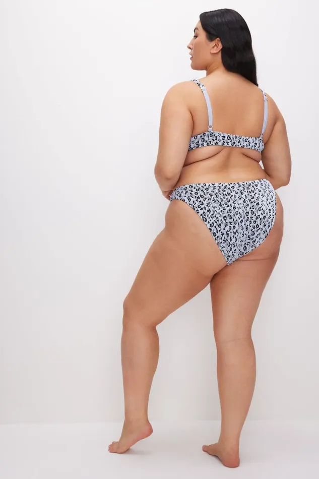 Women GOOD AMERICAN Swim ALWAYS FITS CHEEKY BIKINIBOTTOM Glass Leopard001