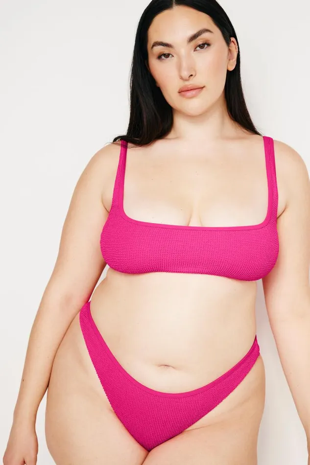 Women GOOD AMERICAN Swim ALWAYS FITS CLASSIC BIKINIBOTTOM Pink Glow002