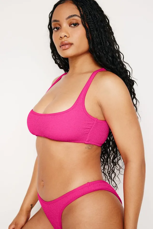 Women GOOD AMERICAN Swim ALWAYS FITS CLASSIC BIKINIBOTTOM Pink Glow002