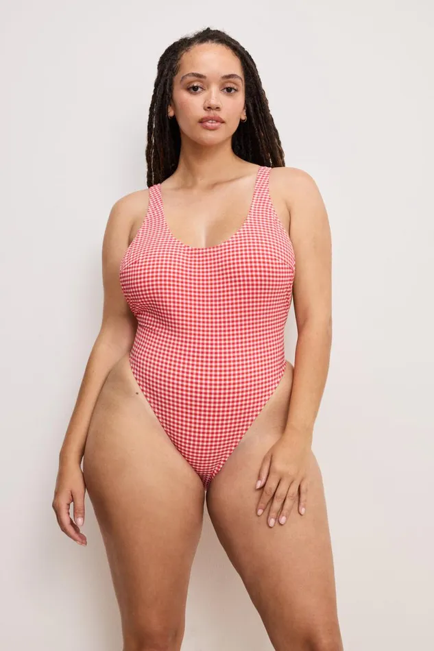 Women GOOD AMERICAN Swim HIGHLEGSWIMSUIT Grenadine Gingham001
