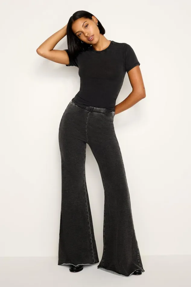 Women GOOD AMERICAN Tops JEANIUS FITTEDTEE Black001