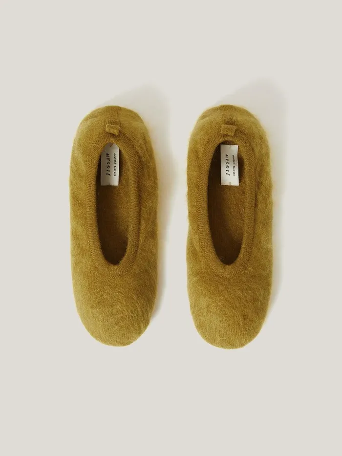 Women Halo Cashmere Slipper Green Jigsaw Knitwear and Cashmere